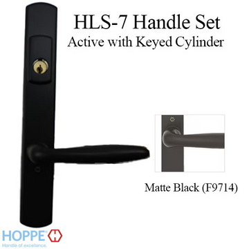 HOPPE HLS7 HANDLESET, VERONA, M151/2167N, KEYED ACTIVE, MATTE BLACK - 2746789